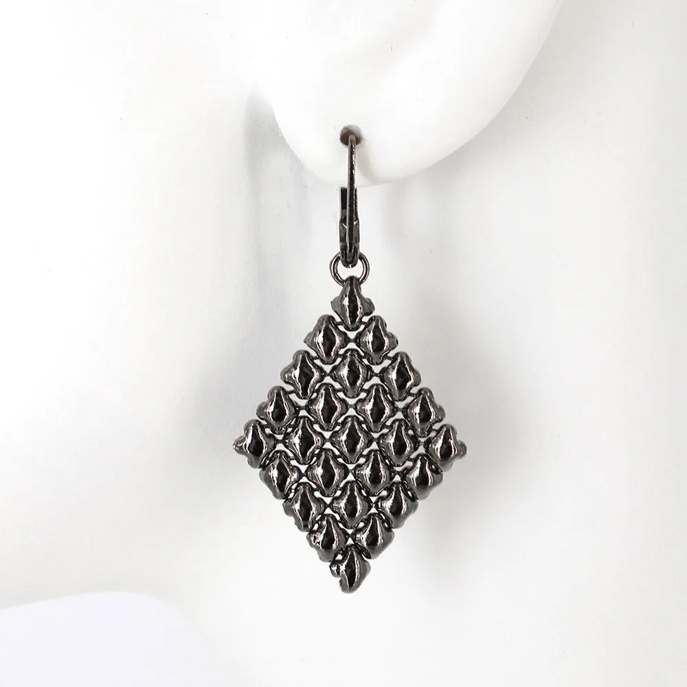 SG Liquid Metal E17-BLK Black Chrome Finish Earrings by Sergio Gutierrez