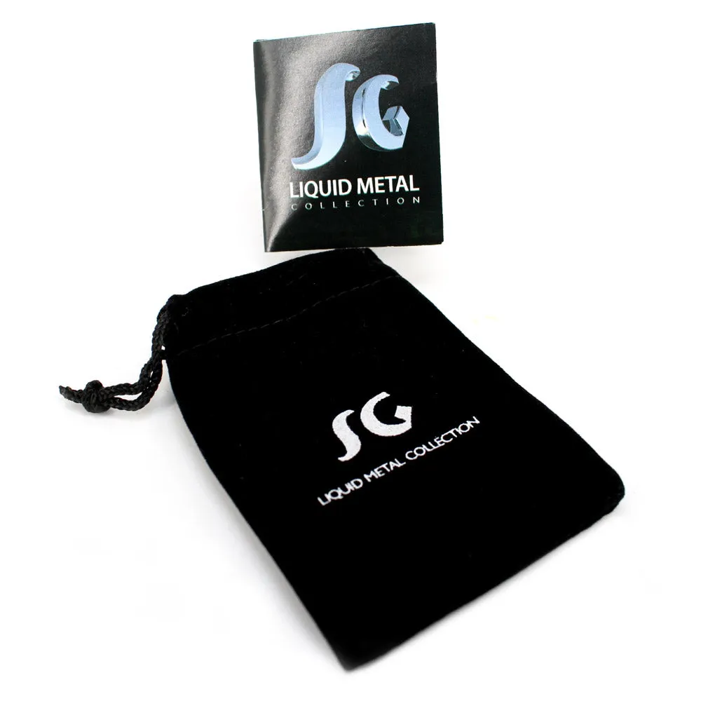 SG Liquid Metal E17-BLK Black Chrome Finish Earrings by Sergio Gutierrez