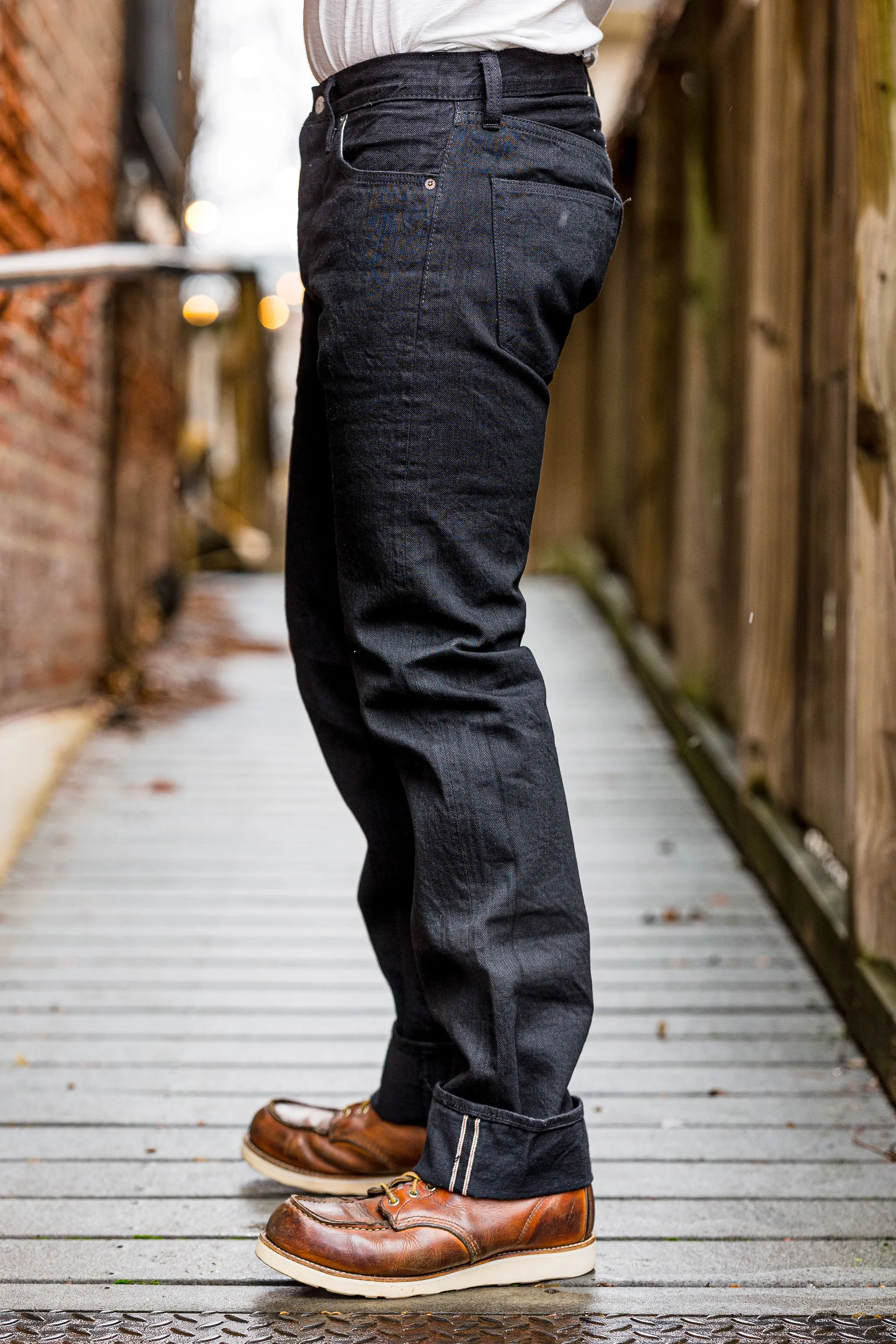 Sugar Cane Black Denim Type-III Slim Tapered - One Wash 13 oz. Japanese Selvedge Denim