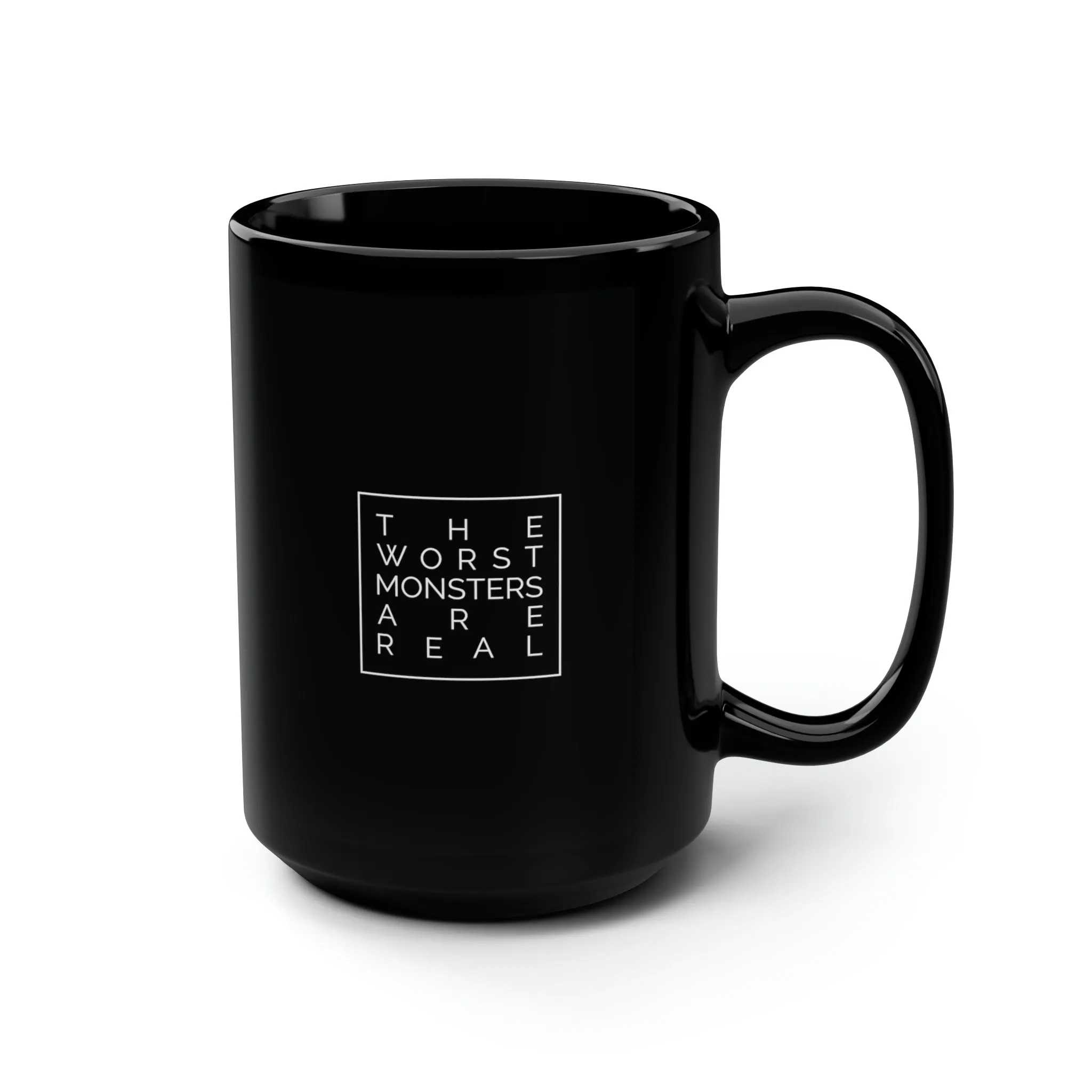 Sword and Scale Black Mug, 15oz
