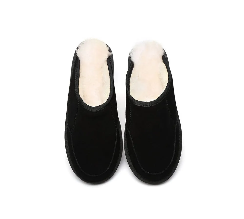 UGG Slippers Men Australian Genuine Sheepskin Wool Bred Scuffs
