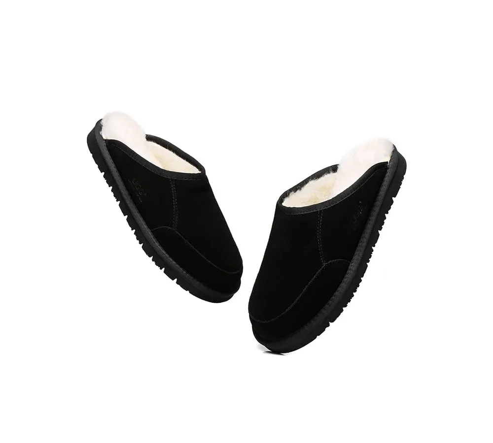 UGG Slippers Men Australian Genuine Sheepskin Wool Bred Scuffs