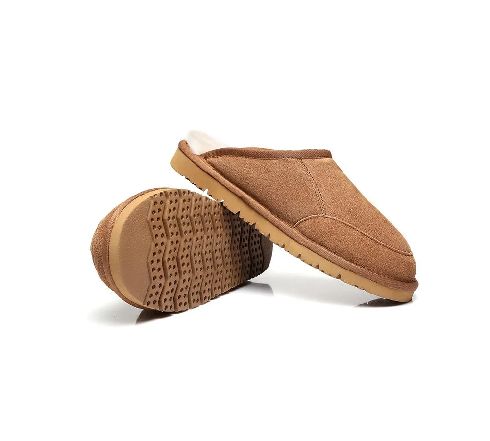 UGG Slippers Men Australian Genuine Sheepskin Wool Bred Scuffs