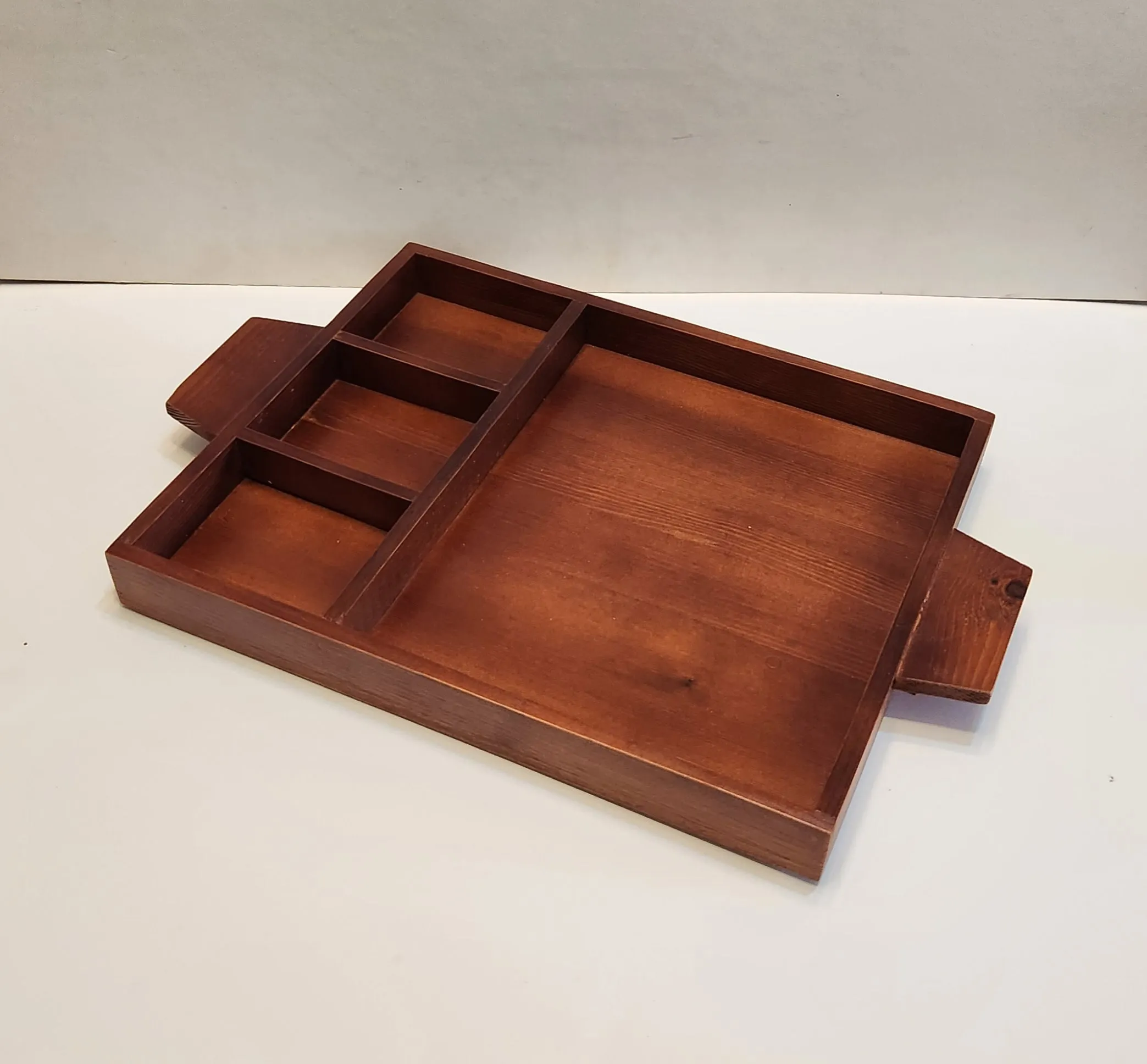 Wooden Serving Tray with sections