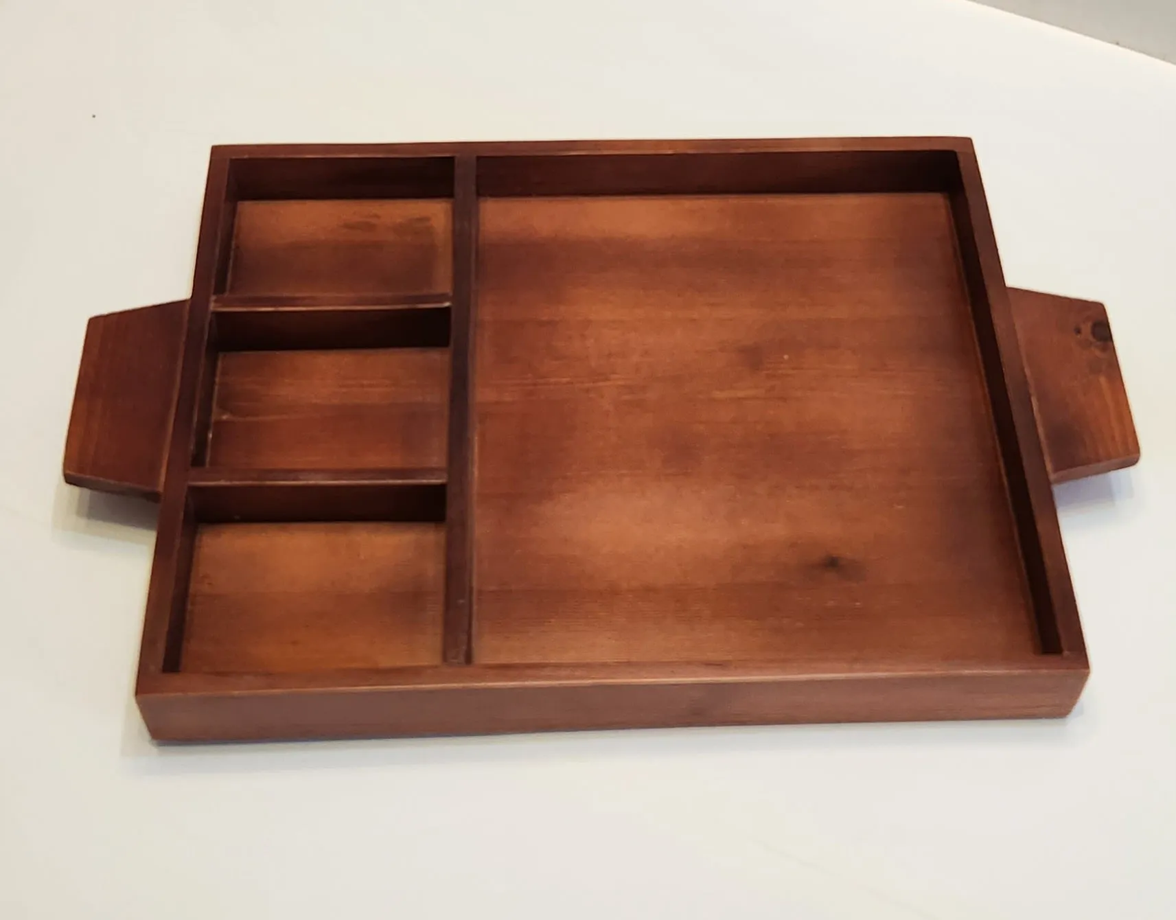 Wooden Serving Tray with sections
