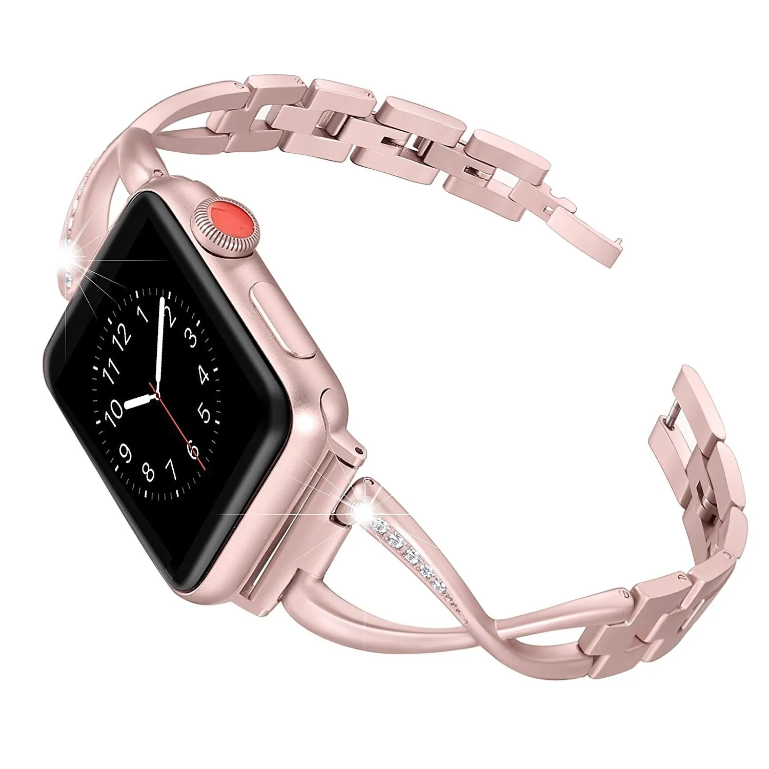 X-Link Apple Watch Stainless Steel Band with Extra Bling Rhinestone