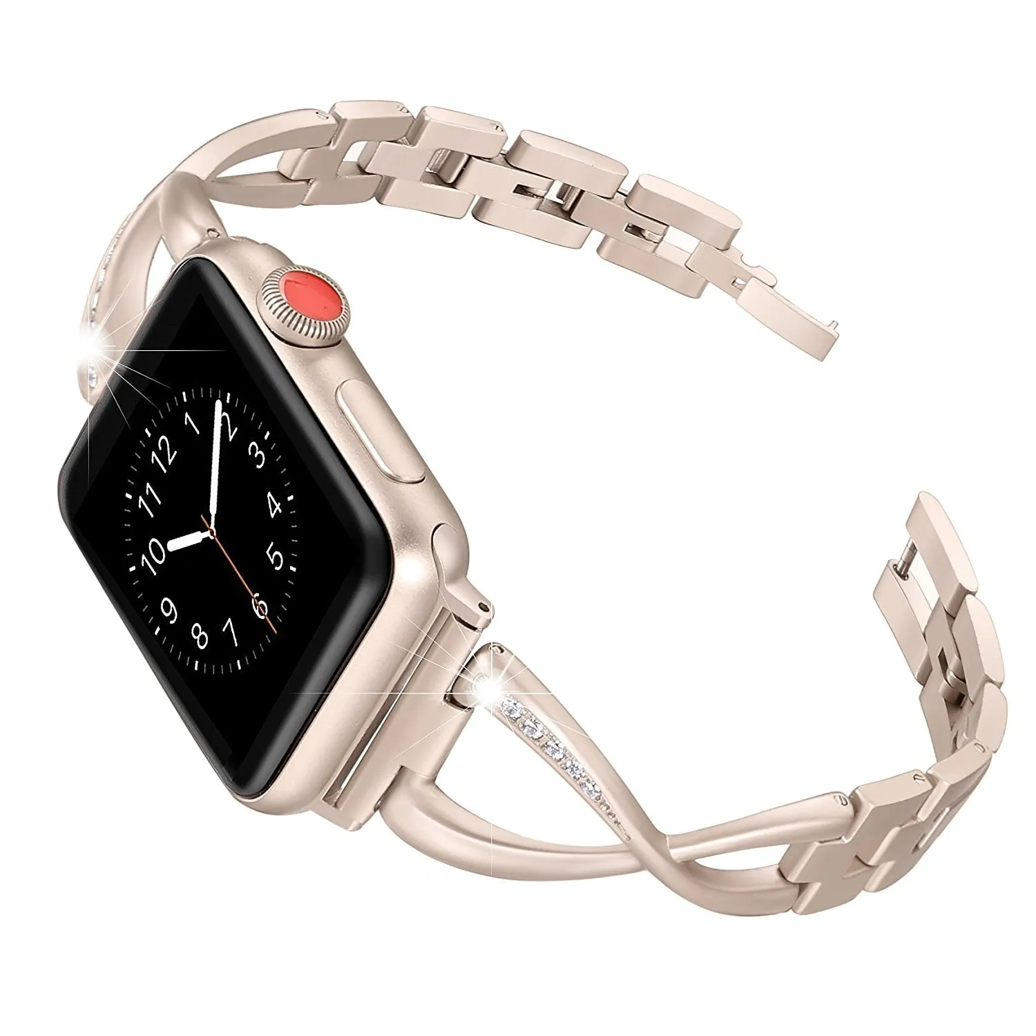 X-Link Apple Watch Stainless Steel Band with Extra Bling Rhinestone