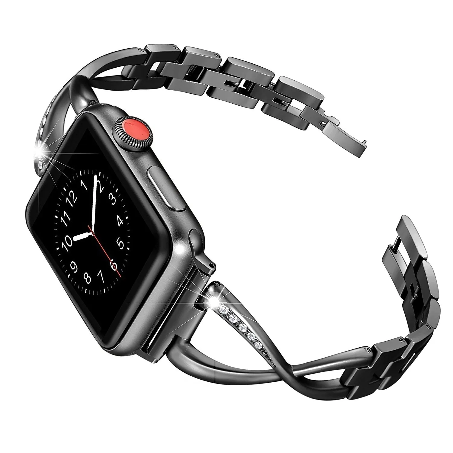 X-Link Apple Watch Stainless Steel Band with Extra Bling Rhinestone