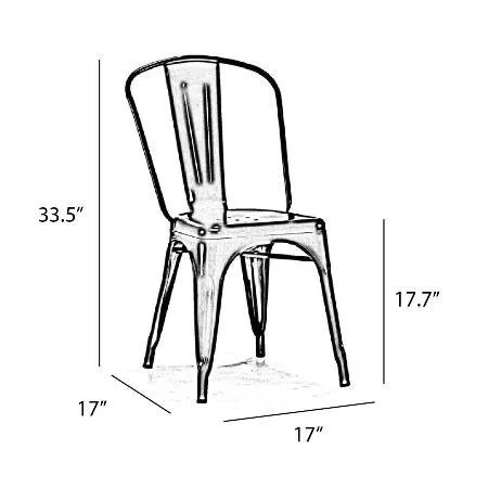Yellow Galvanized Finish Tolix Chair