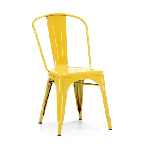 Yellow Galvanized Finish Tolix Chair