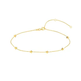 YELLOW GOLD ANKLET WITH MINI STARS