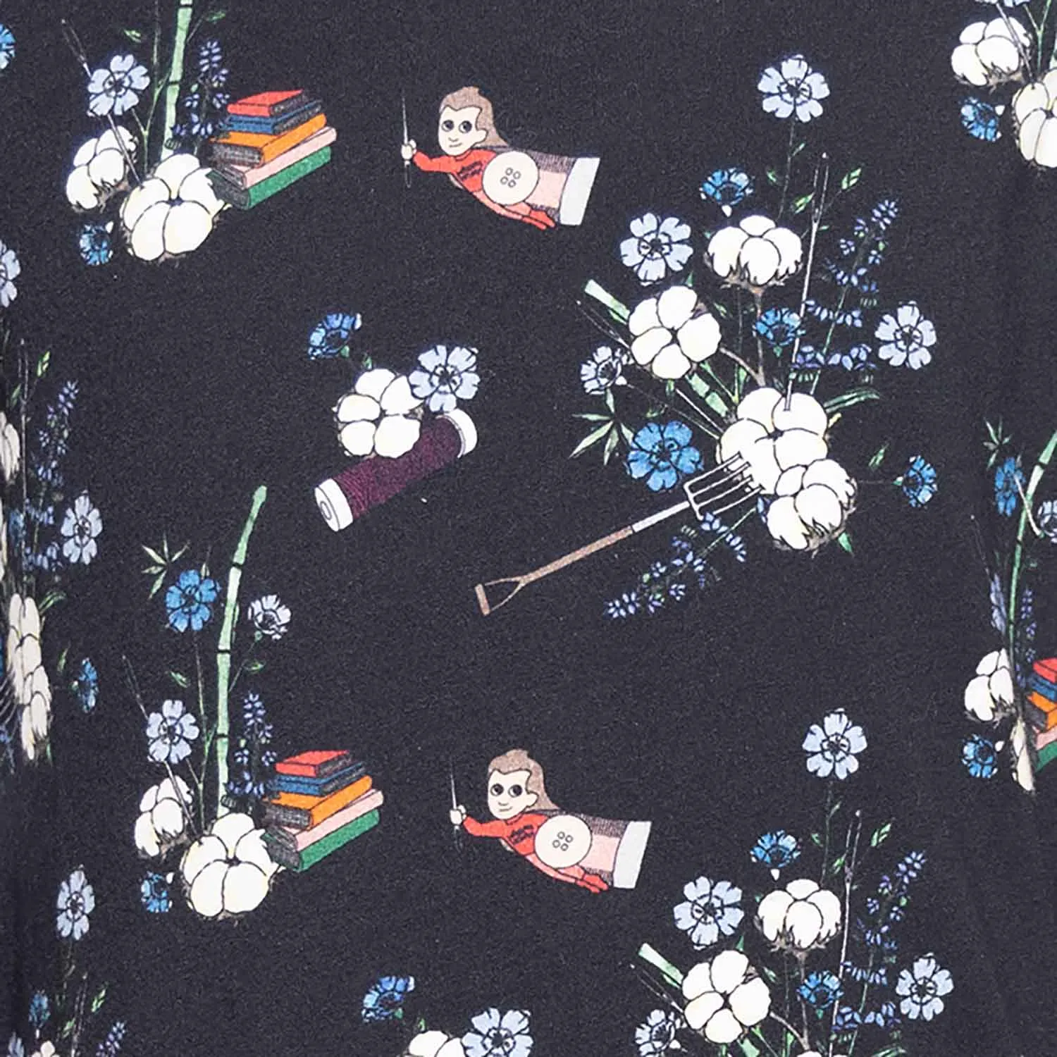 Zwarte Jersey Babysweatshirt met Bloemenprint